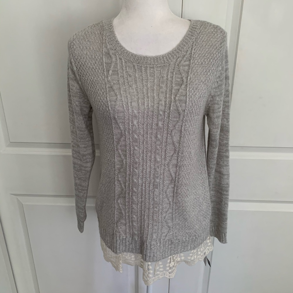 Adorable AB Studio Sweater with lace